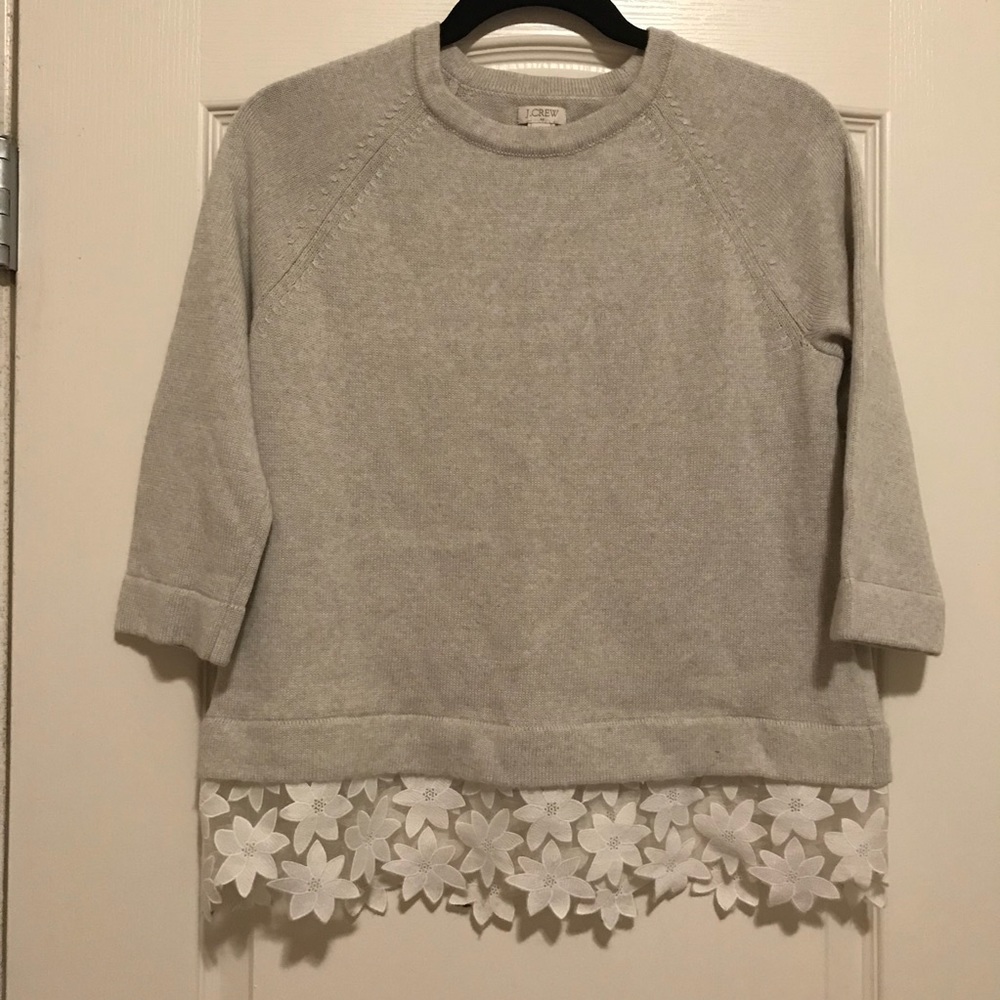 J. Crew 3/4 Sleeve Sweater in Gray